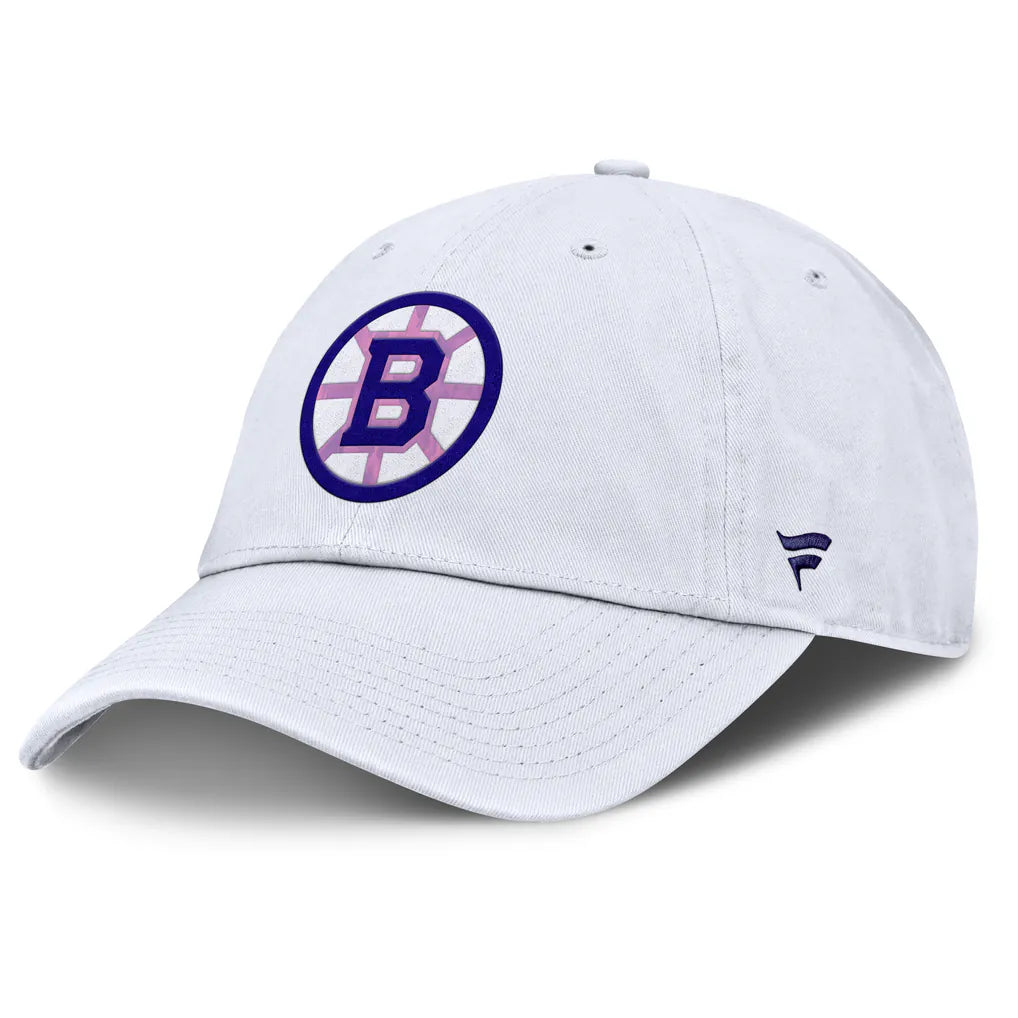 Boston Bruins Fanatics Authentic Pro Hockey Fights Cancer Adjustable Hat - White Techwosell