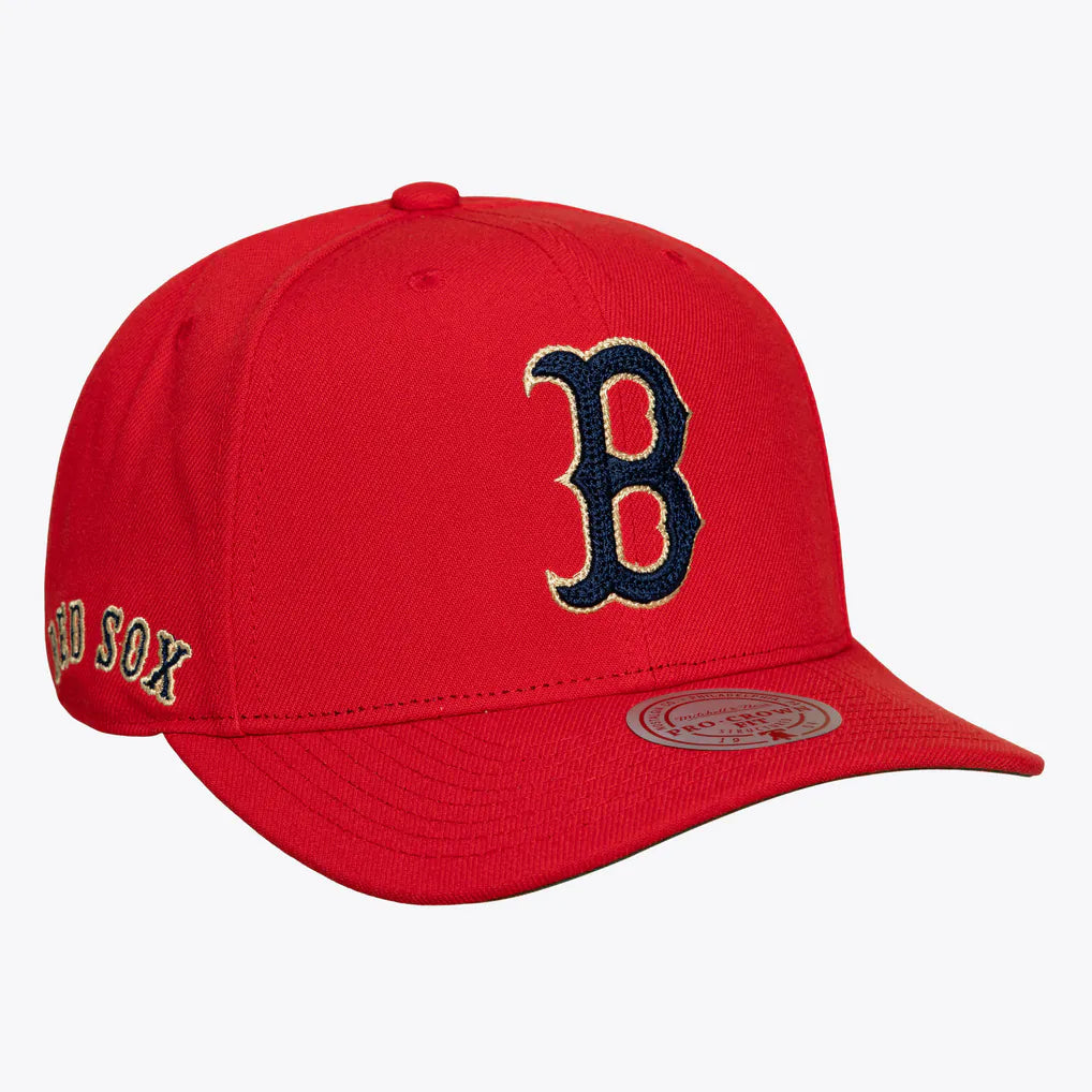Boston Red Sox Mitchell & Ness Fenway Park 100th Anniversary Patch Secondary Pro Snapback Hat - Red Techwosell