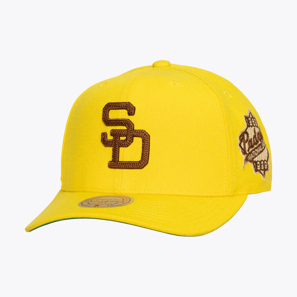 San Diego Padres Mitchell & Ness Secondary Pop Pro Snapback Hat - Gold Techwosell