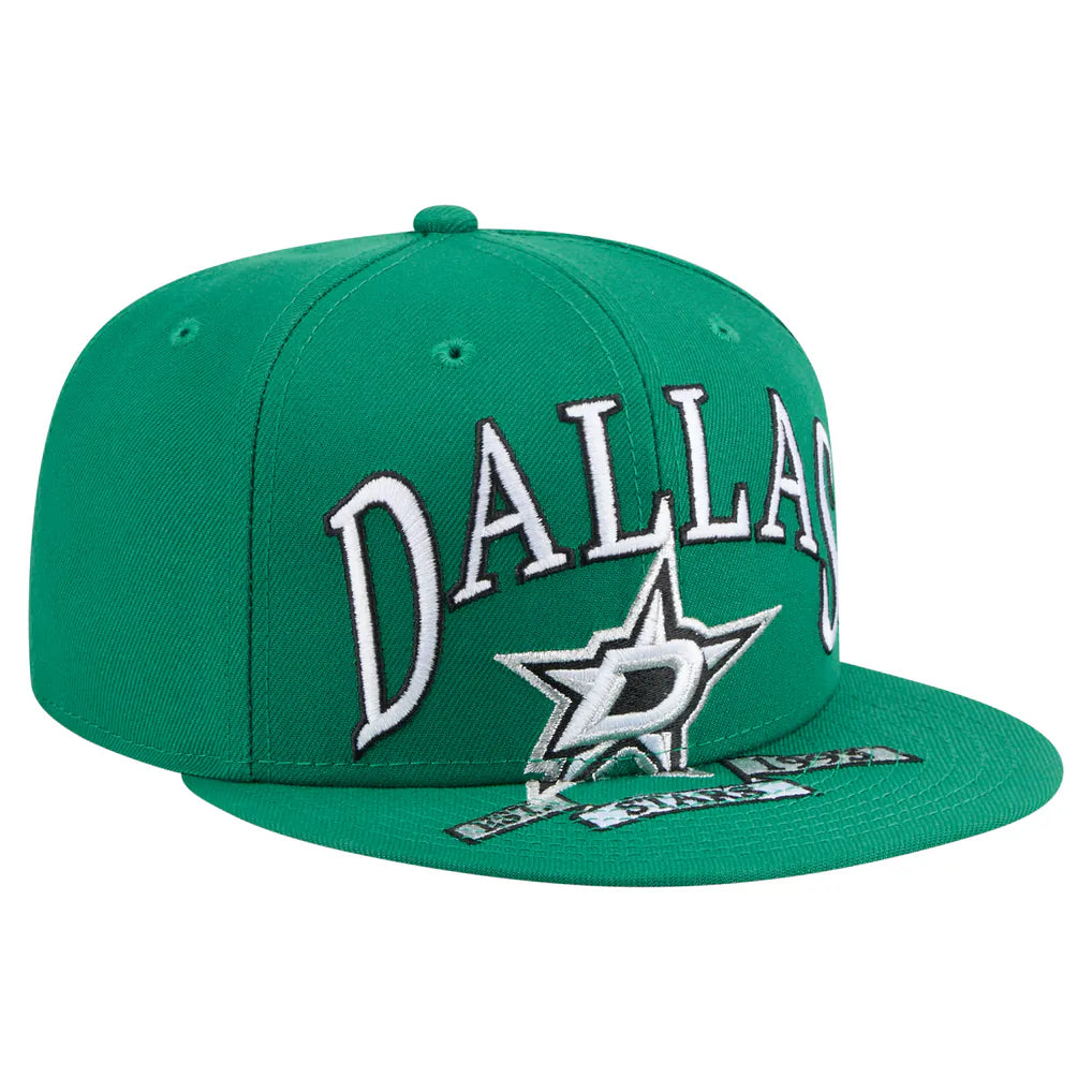 Dallas Stars New Era Oversized Vintage Arch 59Fifty Fitted Hat - Kelly Green