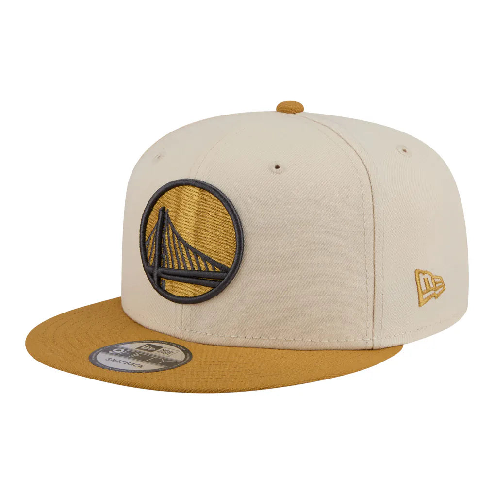 Golden State Warriors New Era Two-Tone Color Pack 9FIFTY Snapback Hat - Cream/Tan