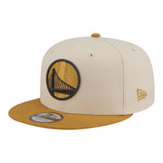 Golden State Warriors New Era Two-Tone Color Pack 9FIFTY Snapback Hat - Cream/Tan Techwosell