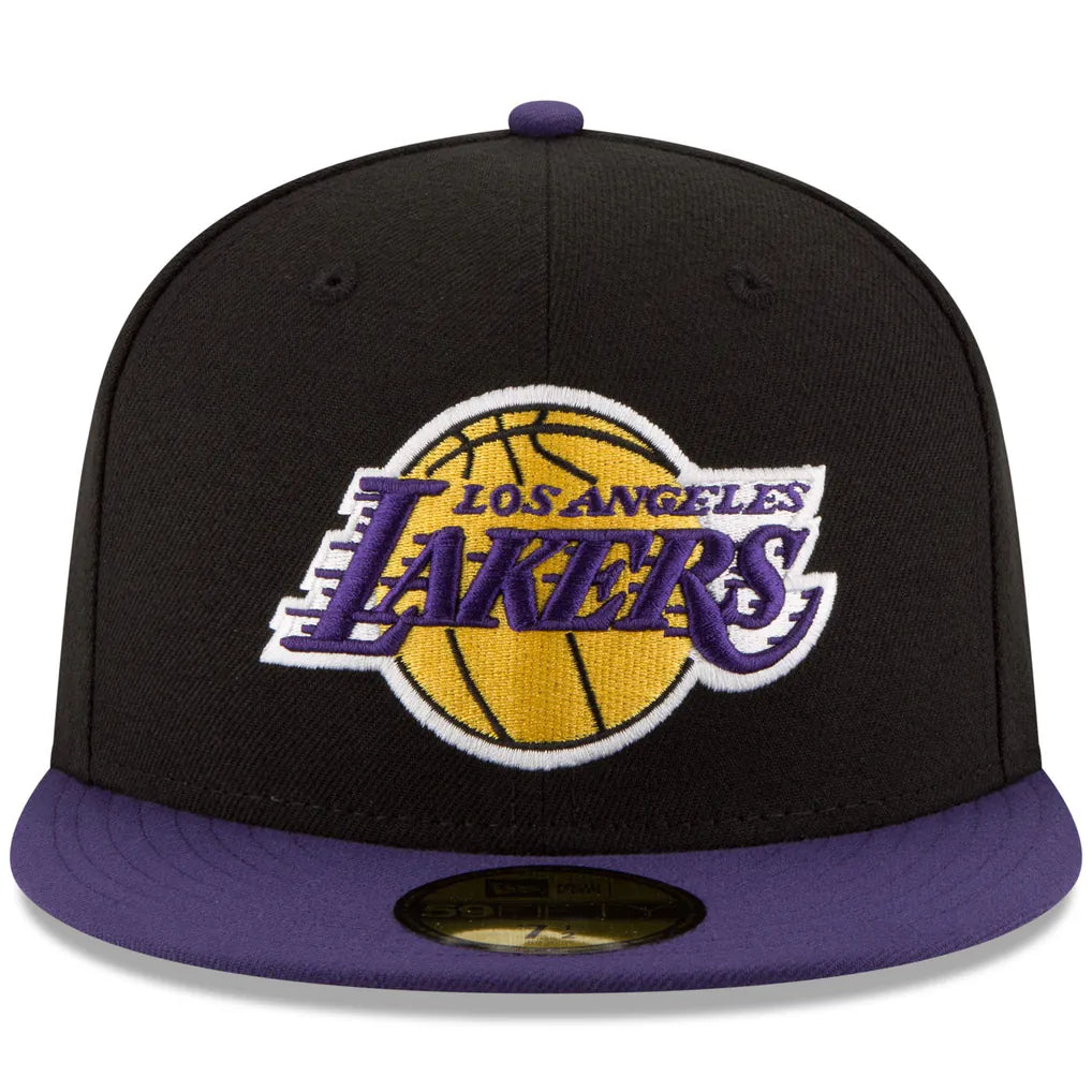 Los Angeles Lakers New Era Official Team Color 2Tone 59FIFTY Fitted Hat - Black/Purple Techwosell