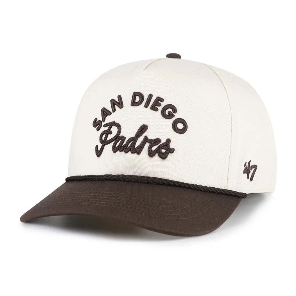 San Diego Padres '47 Unisex Rope Script Hitch Adjustable Hat - Natural/Brown Techwosell