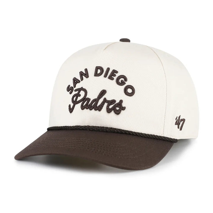 San Diego Padres '47 Unisex Rope Script Hitch Adjustable Hat - Natural/Brown