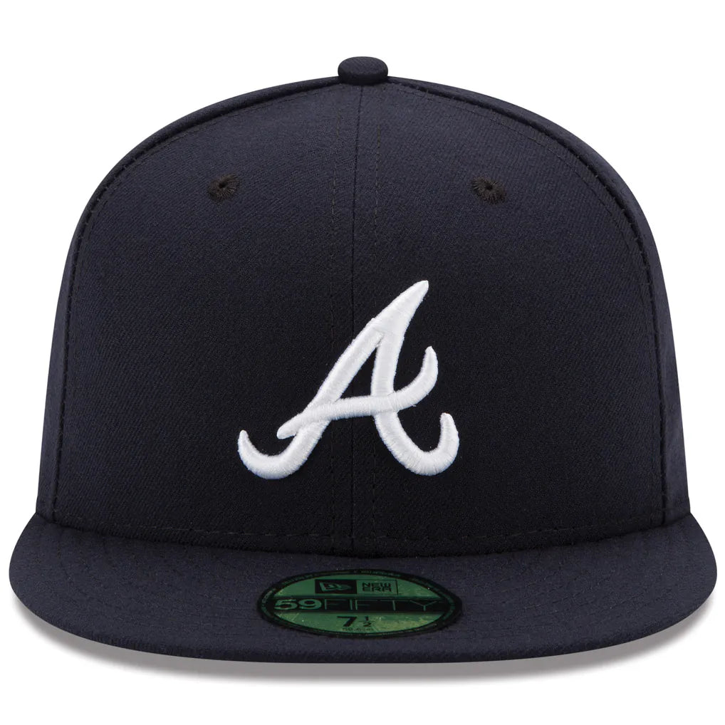 Atlanta Braves New Era Road Authentic Collection On-Field 59FIFTY Fitted Hat - Navy Techwosell