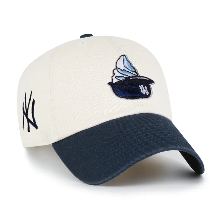 New York Yankees '47 Unisex Single Swirl Ice Cream Helmet 2.0 Clean Up Adjustable Hat - Natural