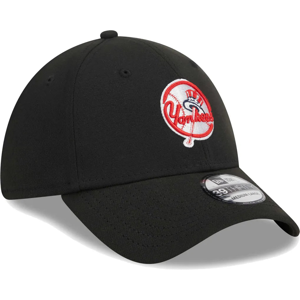 New York Yankees New Era Logo 39THIRTY Flex Hat - Black Techwosell