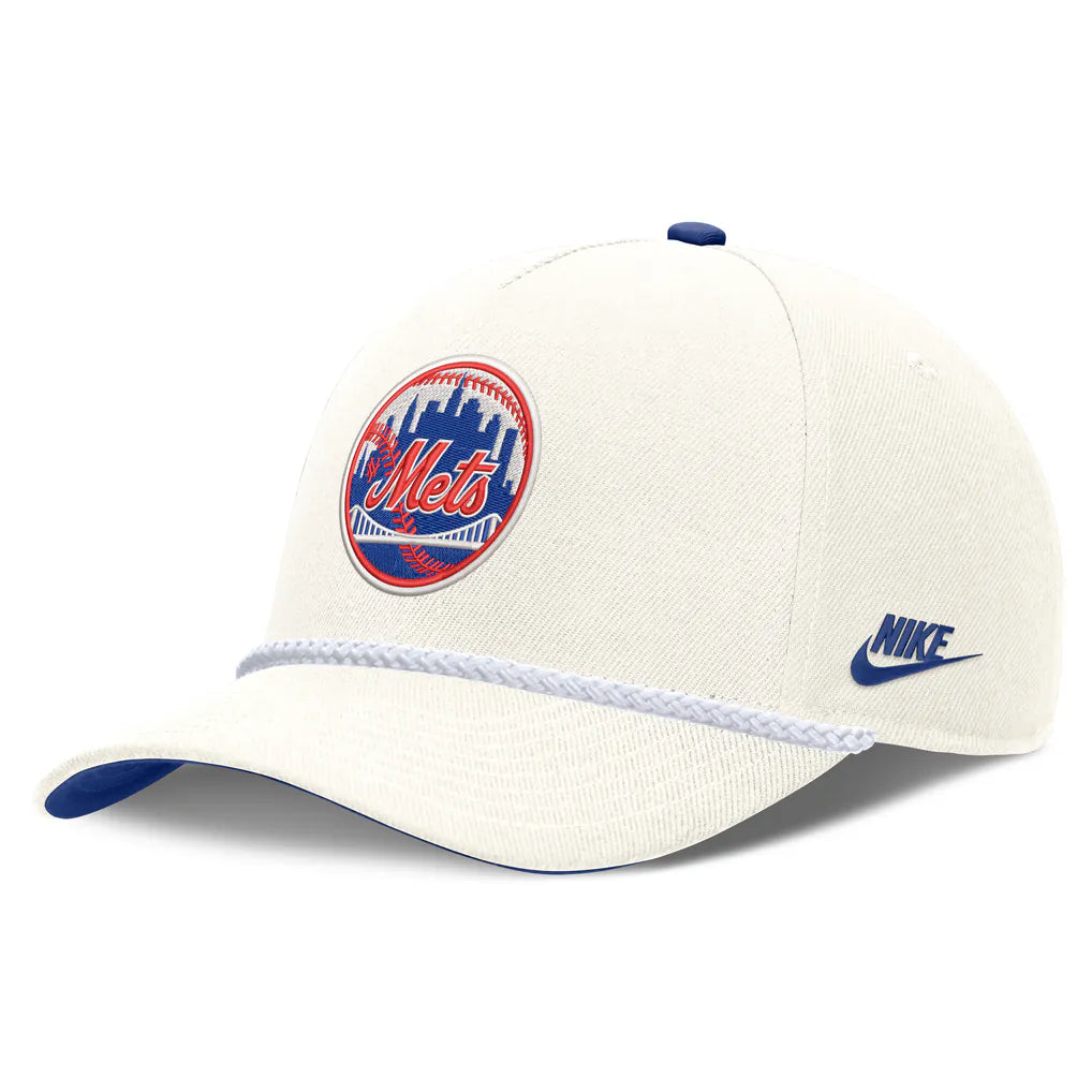 New York Mets Nike Cooperstown Rise Adjustable Hat - Cream