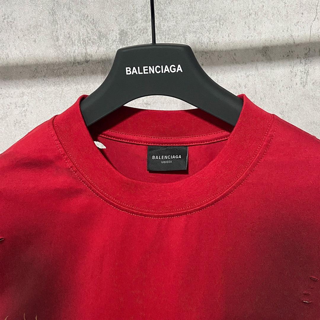Balenciaga Red T-Shirt Without Collar Techwosell