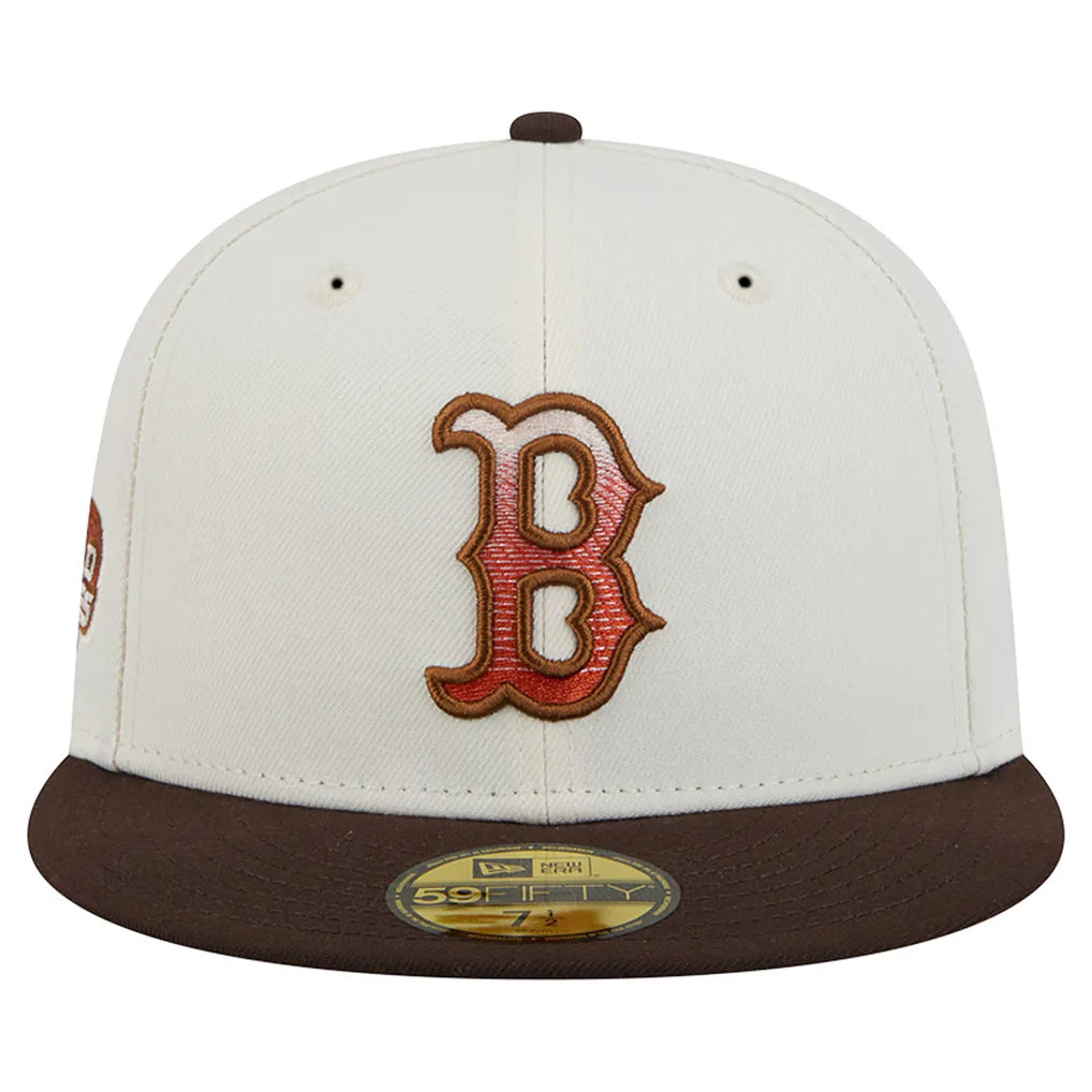 Boston Red Sox New Era Pumpkin Spice 59FIFTY Fitted Hat - Natural/Brown