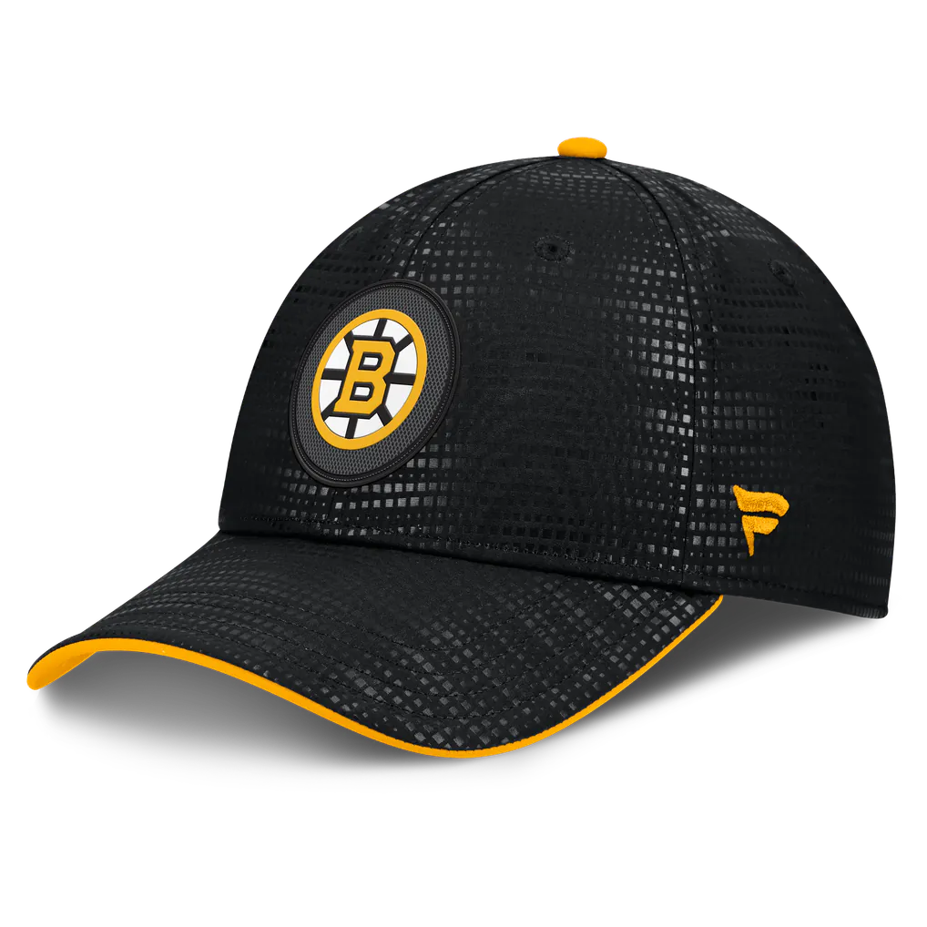 Boston Bruins Fanatics Authentic Pro Rink Debossed Stretch Fit Hat - Black Techwosell