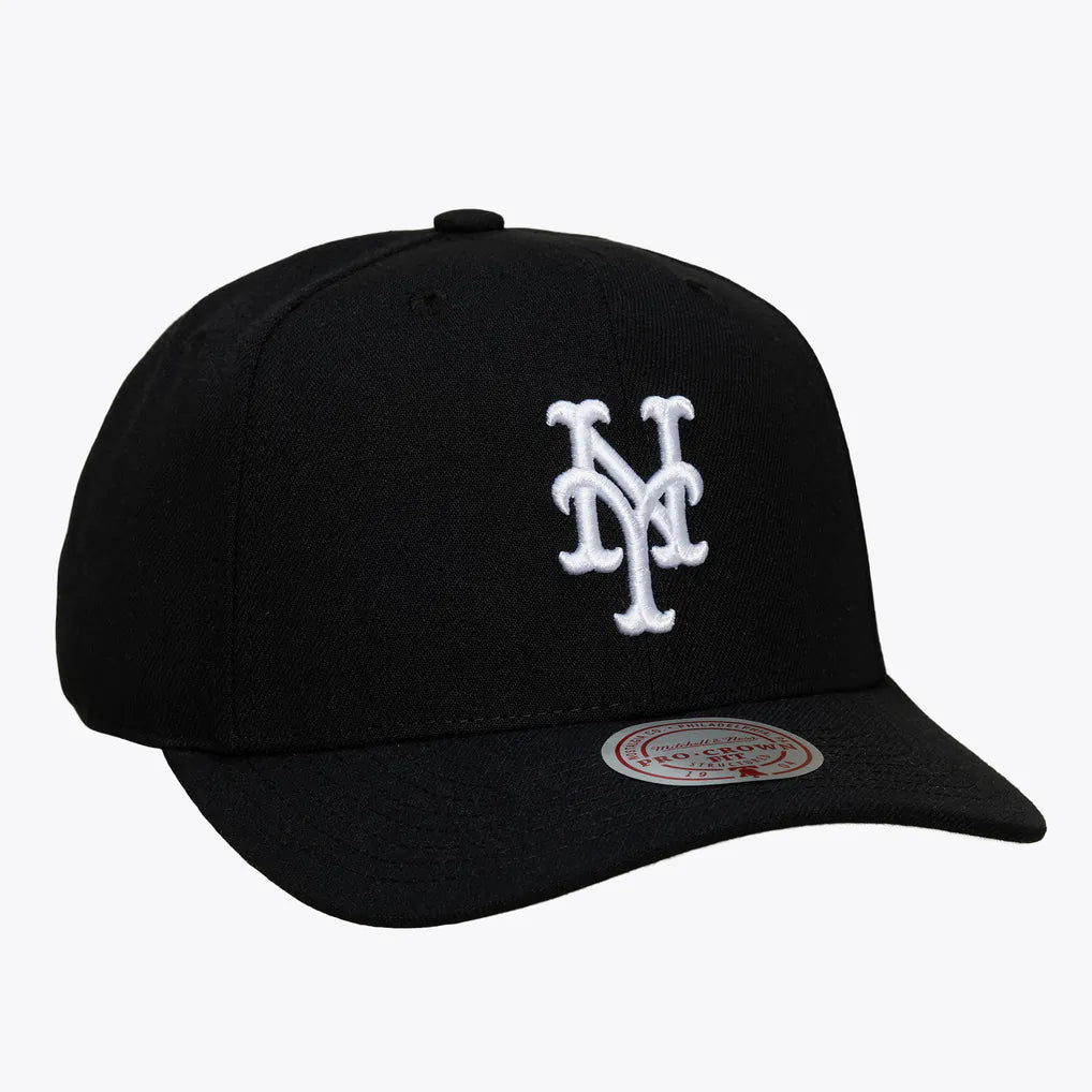 New York Mets Mitchell & Ness Pro Crown Snapback - Black Techwosell