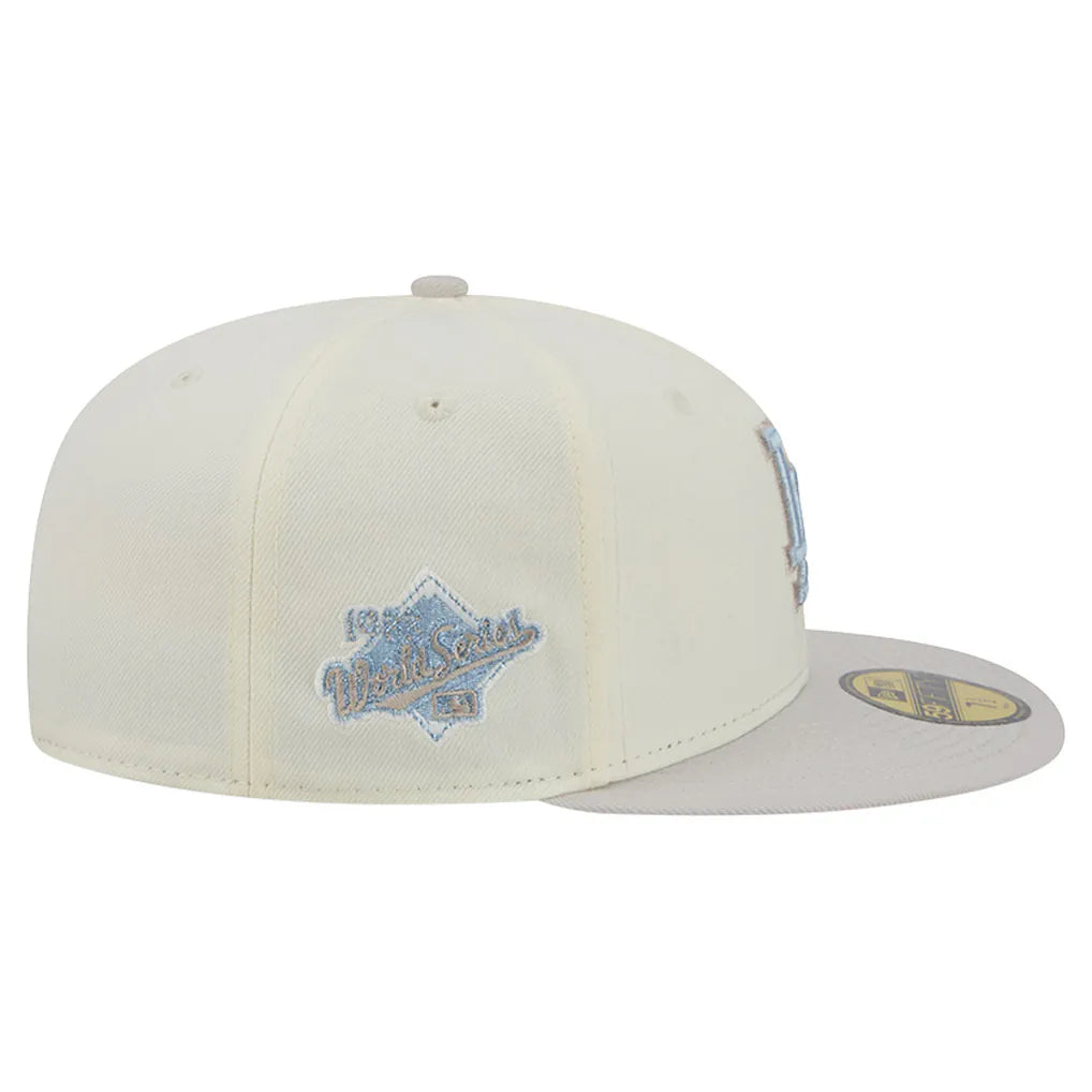 Los Angeles Dodgers New Era Crisp Equinox World Series 59FIFTY Fitted Hat - Natural Techwosell