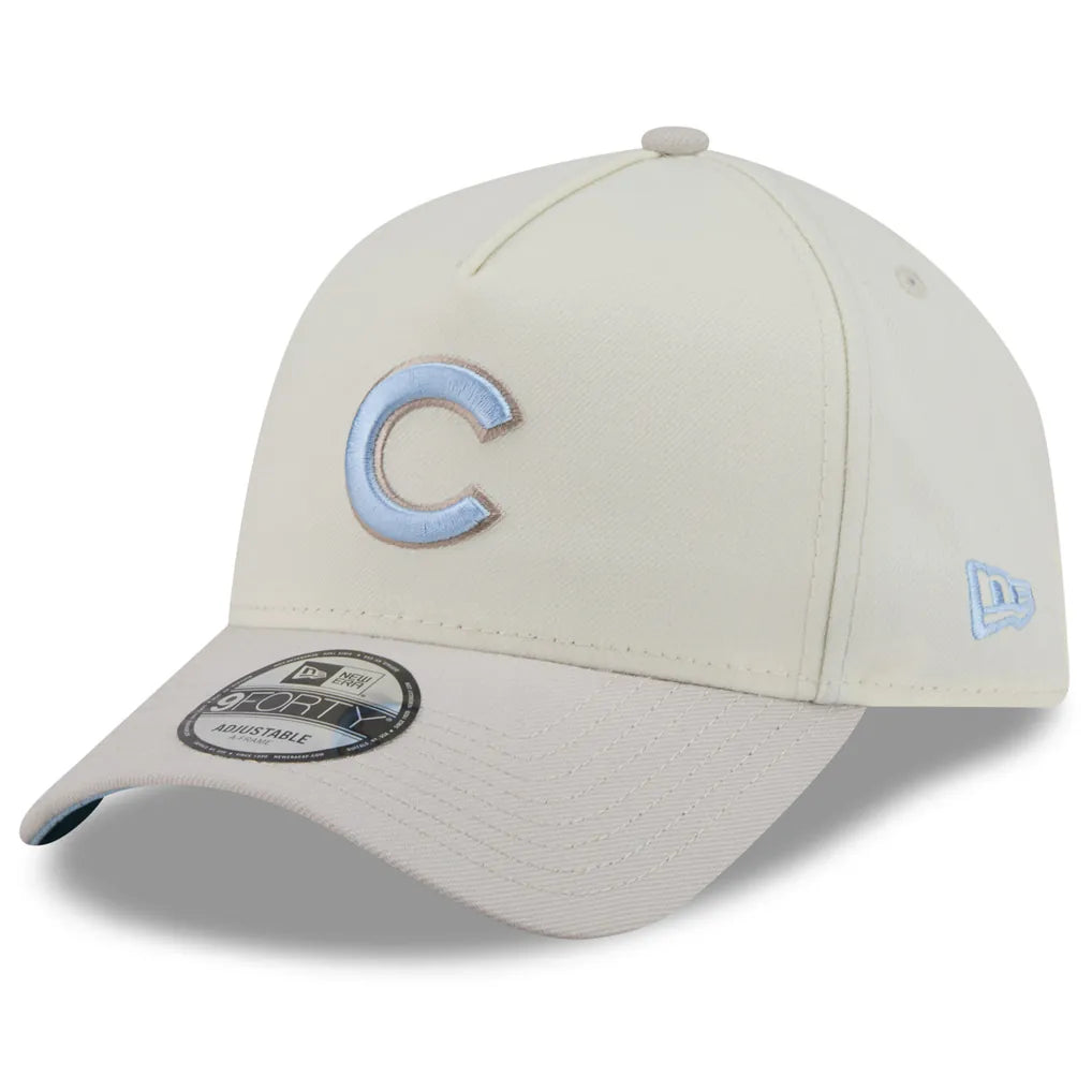 Chicago Cubs New Era Crisp Equinox World Series 9FORTY A-Frame Adjustable Hat - Natural Techwosell