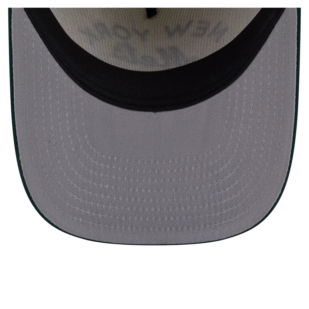 New York Mets New Era Chrome A-Frame 9FIFTY Snapback Hat - Cream/Dark Green Techwosell