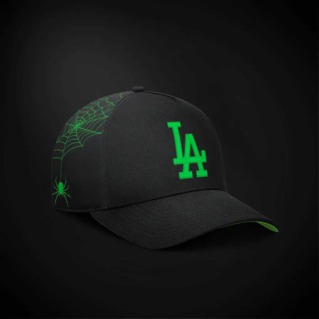 Los Angeles Dodgers Nike Halloween Glow in the Dark Rise Dri-FIT A-Frame Adjustable Hat - Black