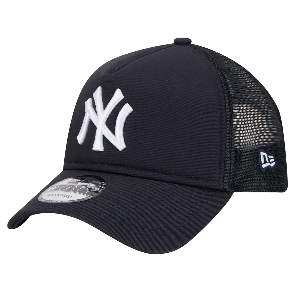 New York Yankees New Era 9FORTY A-Frame Trucker Adjustable Hat - Navy