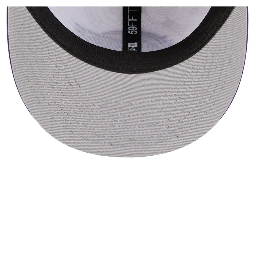 Los Angeles Lakers New Era Repeat 59Fifty Fitted Hat - White/Purple