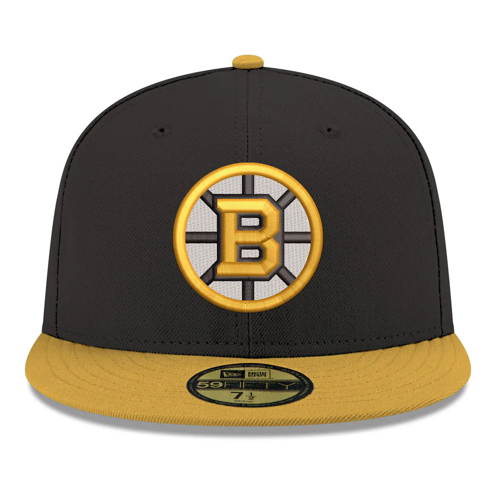 Boston Bruins New Era Core Logo Two-Tone 59FIFTY Fitted Hat - Black Techwosell