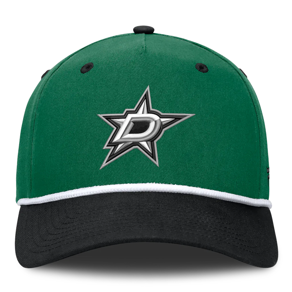 Dallas Stars Fanatics Fundamental Power Play A-Frame Adjustable Hat - Green/Black