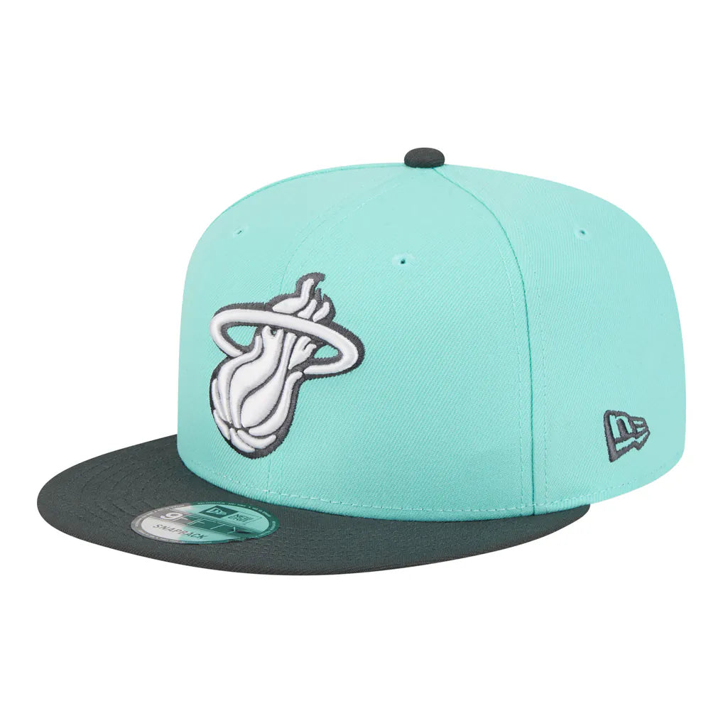 Miami Heat New Era Color Pack Two-Tone 9FIFTY Snapback Hat - Turquoise/Charcoal Techwosell