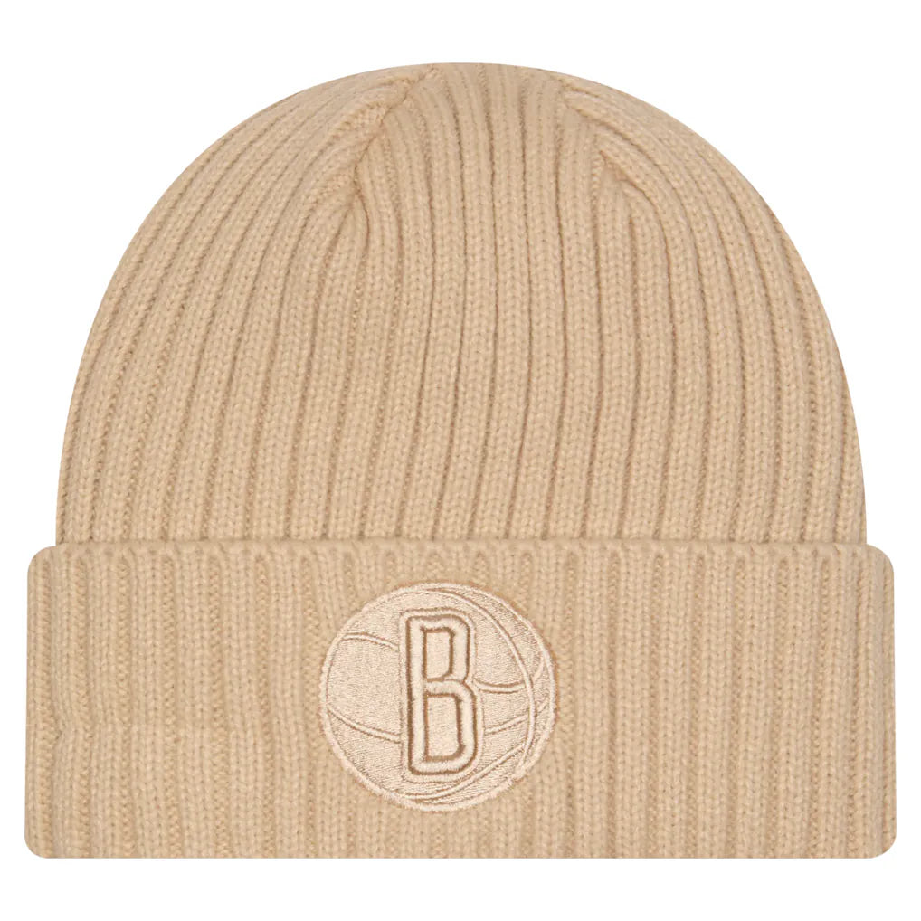 Brooklyn Nets New Era Color Pack Cuffed Knit Hat - Tan Techwosell