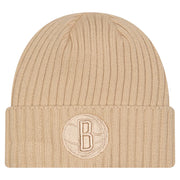 Brooklyn Nets New Era Color Pack Cuffed Knit Hat - Tan Techwosell