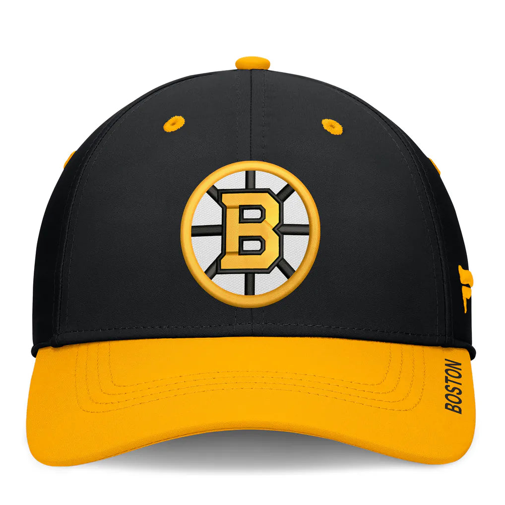 Boston Bruins Fanatics Authentic Pro Rink Stretch Hat - Black/Gold