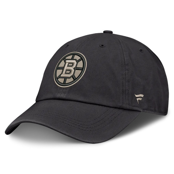 Boston Bruins Fanatics Road Phantom Washed Adjustable Hat - Charcoal