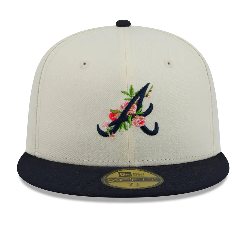 Atlanta Braves New Era Blossom 59FIFTY Fitted Hat - White/Navy Techwosell