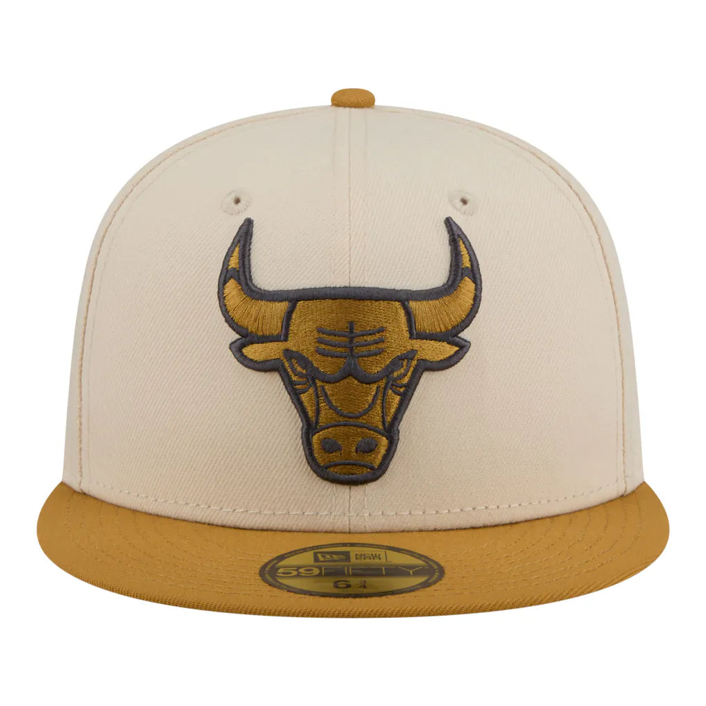 Chicago Bulls New Era Two-Tone Color Pack 59FIFTY Fitted Hat - Cream/Tan