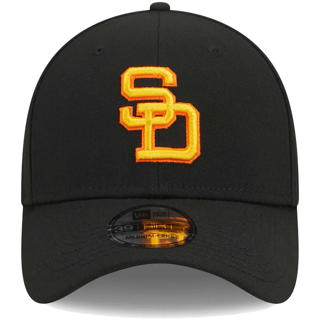San Diego Padres New Era Logo 39THIRTY Flex Hat - Black