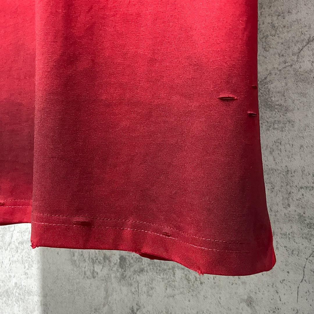 Balenciaga Red T-Shirt Without Collar Techwosell