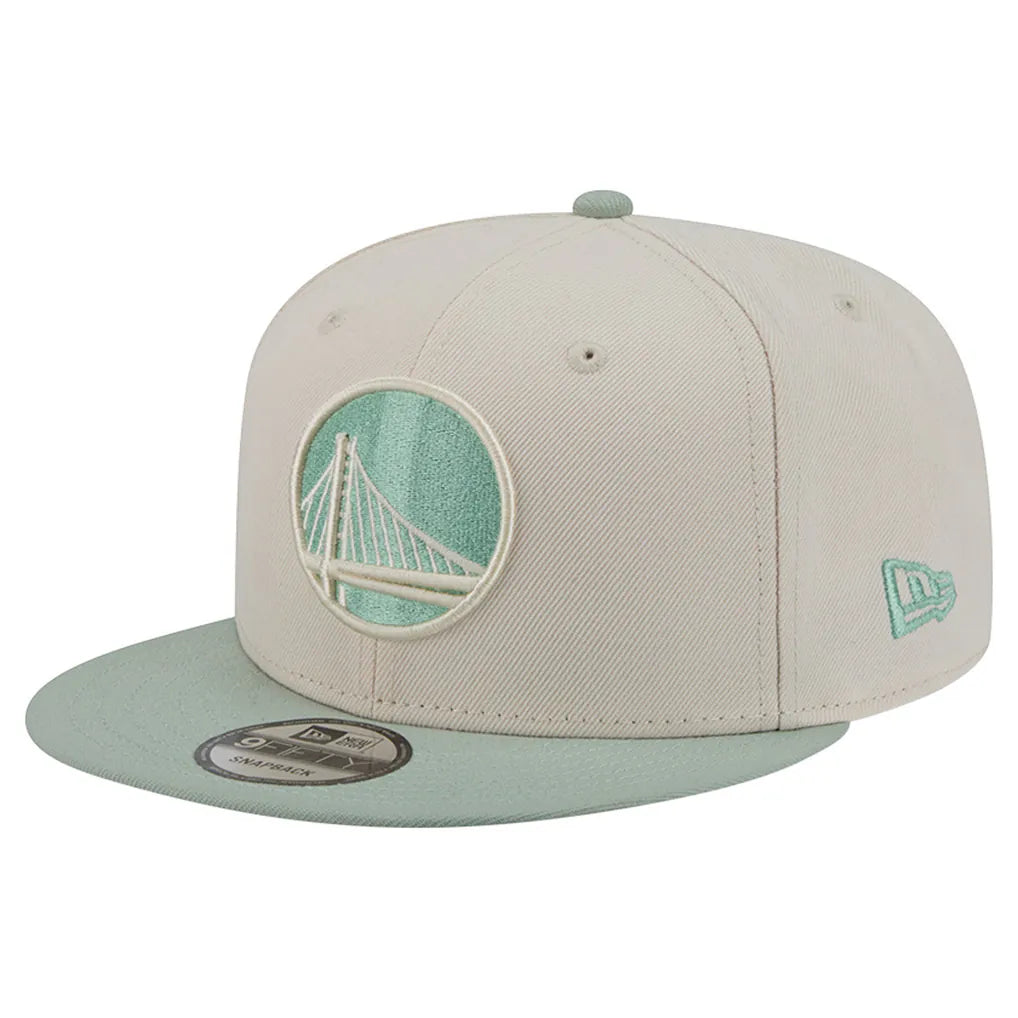 Golden State Warriors New Era Color Pack 9FIFTY Snapback Hat - Cream/Light Green