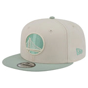 Golden State Warriors New Era Color Pack 9FIFTY Snapback Hat - Cream/Light Green Techwosell