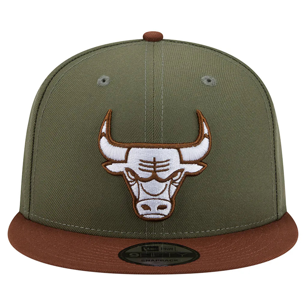 Chicago Bulls New Era Color Pack 9FIFTY Snapback Hat - Green/Brown Techwosell