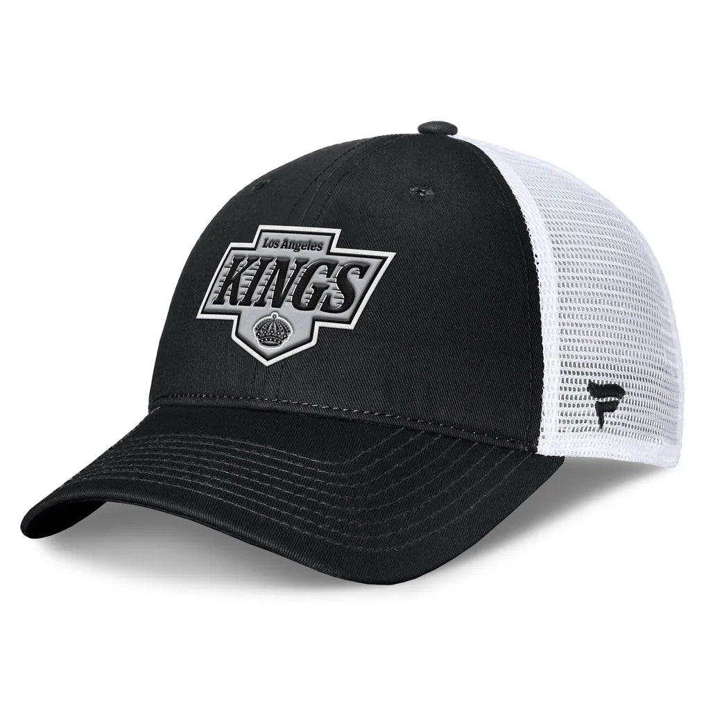 Los Angeles Kings Fanatics Core Primary Logo Trucker Adjustable Hat - Black/White Techwosell