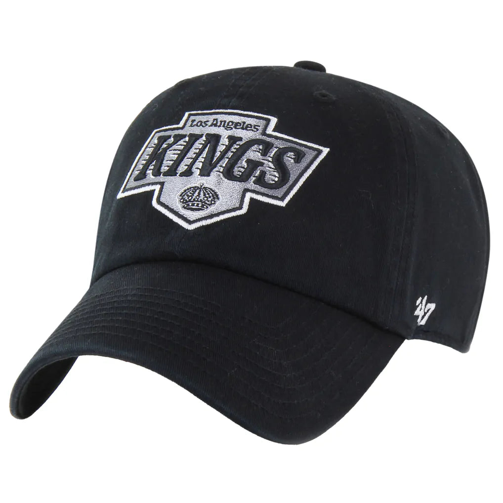 Los Angeles Kings '47 Core Logo Clean Up Adjustable Hat - Black Techwosell