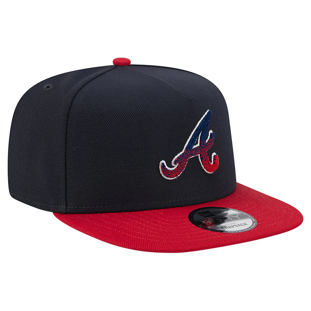 Atlanta Braves New Era Chenille Gradient A-Frame 9FIFTY Snapback Hat - Navy/Red Techwosell