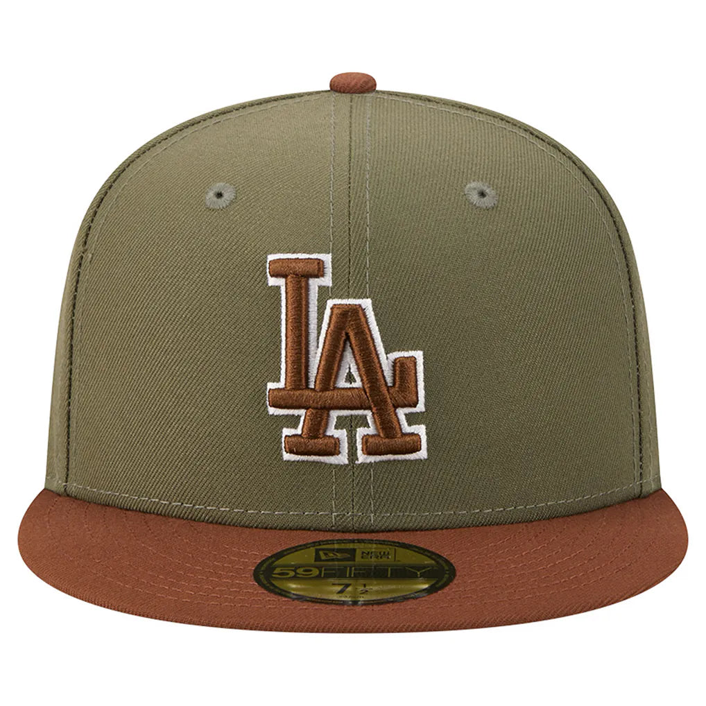 Los Angeles Dodgers New Era Color Pack 59FIFTY Fitted Hat - Olive/Brown
