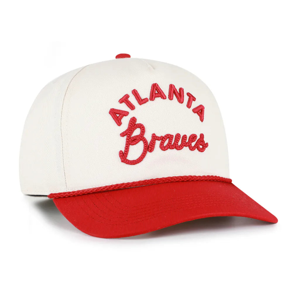 Atlanta Braves '47 Unisex Rope Script Hitch Adjustable Hat - Natural/Red