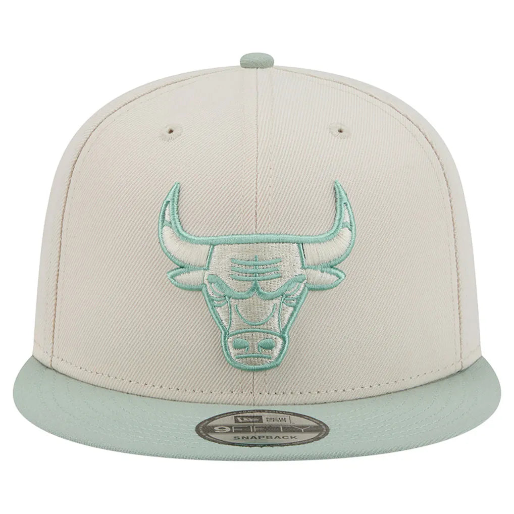 Chicago Bulls New Era Color Pack 9FIFTY Snapback Hat - Cream/Light Green Techwosell