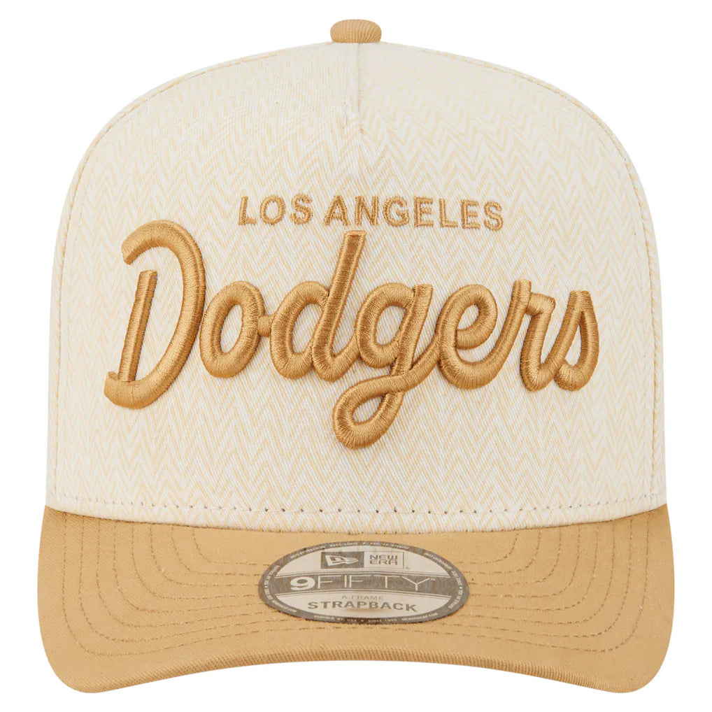 Los Angeles Dodgers New Era Herringbone 9FIFTY A-Frame Snapback Hat - Cream