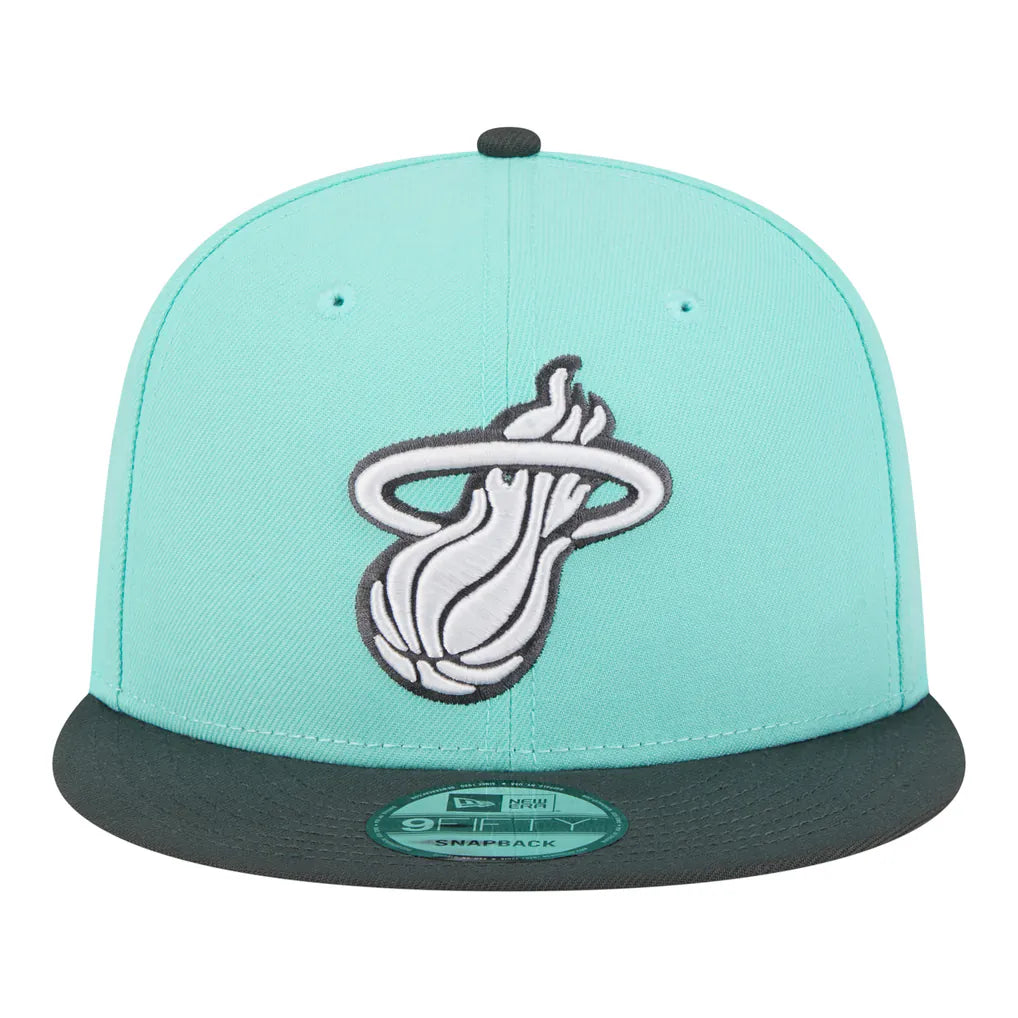 Miami Heat New Era Color Pack Two-Tone 9FIFTY Snapback Hat - Turquoise/Charcoal