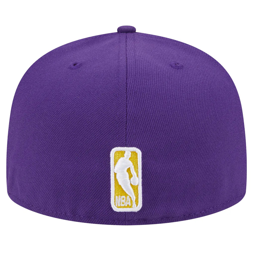 Los Angeles Lakers New Era Sport Night Script Sided 59FIFTY Fitted Hat - Purple Techwosell