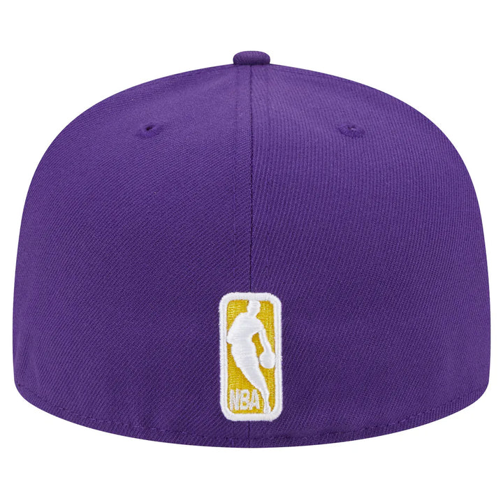 Los Angeles Lakers New Era Sport Night Script Sided 59FIFTY Fitted Hat - Purple
