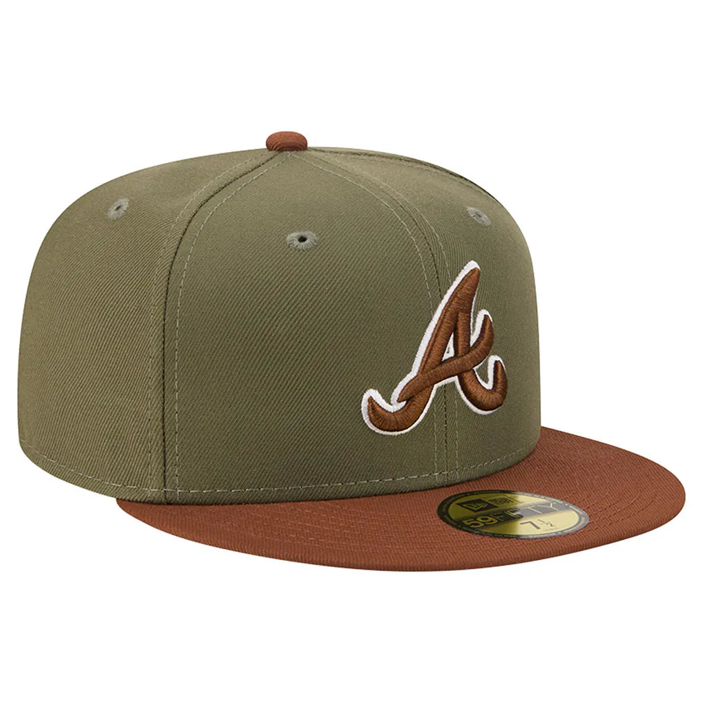 Atlanta Braves New Era Color Pack 59FIFTY Fitted Hat - Olive/Brown