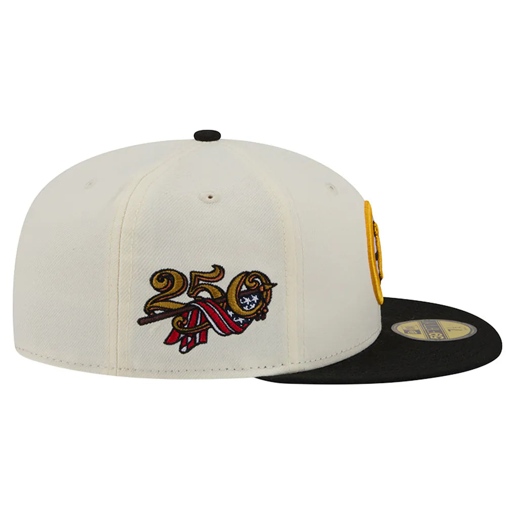 Boston Bruins New Era 250th Anniversary of the United States Two-Tone 59FIFTY Fitted Hat - Cream
