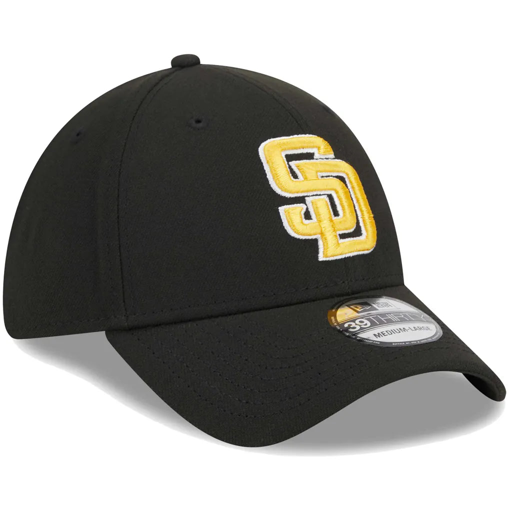 San Diego Padres New Era Logo 39THIRTY Flex Hat - Black